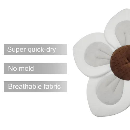 Miniatura 4 de PandaEar Almohadilla de baño para bebé recién nacido Flor suave 5 pétalos para fregadero, bañera, regalo esencial de ducha (gris)