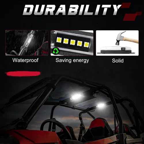 Miniatura 4 de OFFROADTOWN UTV - Luz interior universal para montaje en barra enrollable, luz LED, luz cúpula, luz enrollable para uso general, luz envolvente