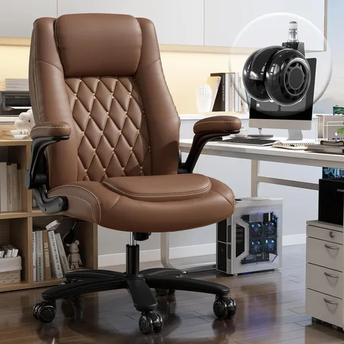 Miniatura 11 de GYI O205P - Silla de oficina ejecutiva de respaldo alto, silla de oficina grande y alta de 400 libras con ruedas de goma, sillas de escritorio Blanco