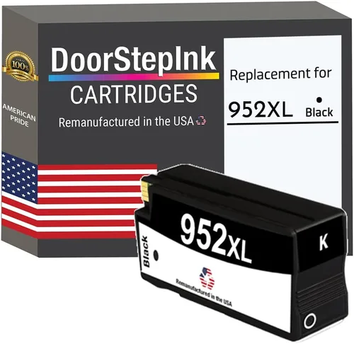 DoorStepInk Cartucho de tinta remanufacturado en Estados Unidos para HP 952XL negro F6U19AN cartucho de alto rendimiento para HP Officejet Pro 7740