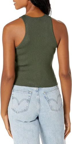 Miniatura 2 de Calvin Klein Women's Ribbed Scoop Neck Button Tank Top