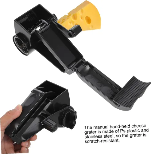 Miniatura 5 de Uonlytech Rallador giratorio de queso, manual de mano, triturador de acero inoxidable para queso duro, nueces de chocolate, mango de fácil agarre