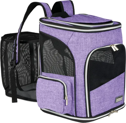 Miniatura 19 de BAGLHER Mochila transportadora para gatos, transportadora de malla para perros medianos y pequeños, gatos, cachorros, gatitos, conejitos de hasta 18