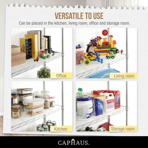 Miniatura 6 de CAPHAUS NSF - Estantería ajustable de alambre de metal con forros, estantería de almacenamiento de cocina, estantería de almacenamiento de acero