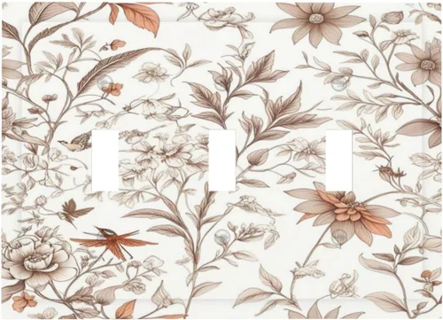 Miniatura 51 de Cubiertas Decorativas para Tomacorrientes Boho Floral Beige Flor y Hoja Botánico 1 Gang Interruptor de Luz Dúplex Placa Cubierta Placas de Boho