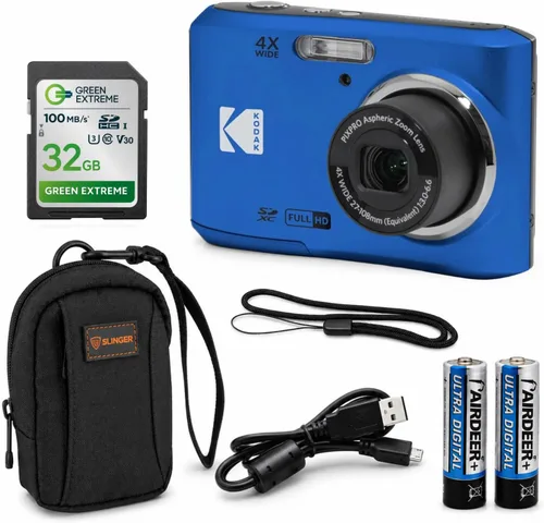 KODAK PIXPRO FZ45-BK - Cámara digital de 16 MP con zoom óptico 4X, gran angular de 27 mm, video Full HD 1080P, pantalla LCD de 2.7" para vlogging,