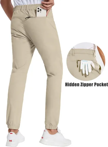 Miniatura 3 de PULI Pantalones deportivos de golf elásticos para hombre con 4 bolsillos, impermeables, ajustados, para senderismo, casual, viajes, trabajo
