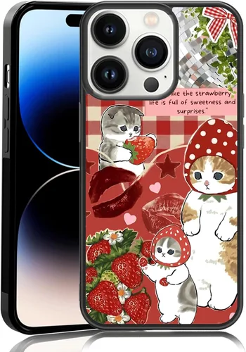 Miniatura 70 de Elegante funda de teléfono con diseño de gato Marie compatible con iPhone 11, funda de encaje dorado para iPhone, a prueba de golpes, rosa fucsia
