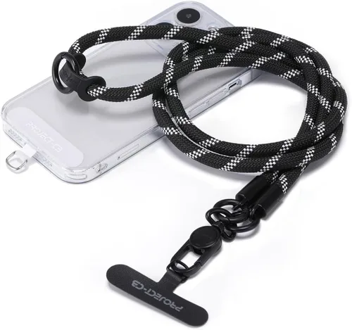 1 cordón para teléfono, 2 lengüetas para teléfono, cordones para teléfono celular alrededor del cuello, cordón de cuerda, correa universal ajustable