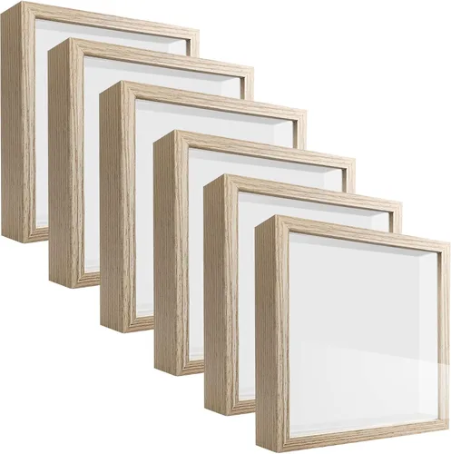 Caja expositora de 8 x 8 pulgadas con calcomanías de letras, vitrina para recuerdos, artículos de bebé, recuerdos de boda, manualidades, boletos y 6