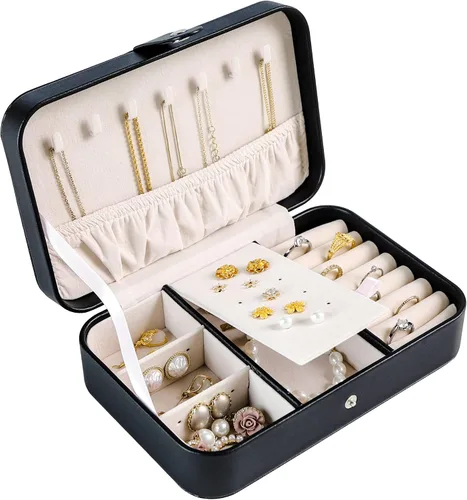 Kendal Travel Jewelry Box, Small Portable Jewelry Organizer Mini Jewelry Case for Women, Earing Organizer, Leather Portable Jewelry Storage Boxes