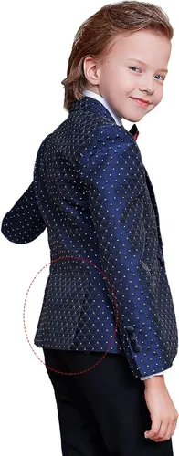 Miniatura 4 de ELPA ELPA Traje de esmoquin para niños, esmoquin floral ajustado para niños, esmoquin formal para graduación, Halloween, fiesta de Navidad