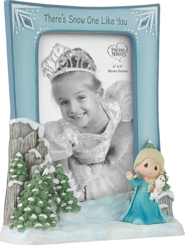 Miniatura 3 de Precious Moments 223410 There's Snow One Like You Disney Elsa Bisque Marco de fotos de resina/cristal