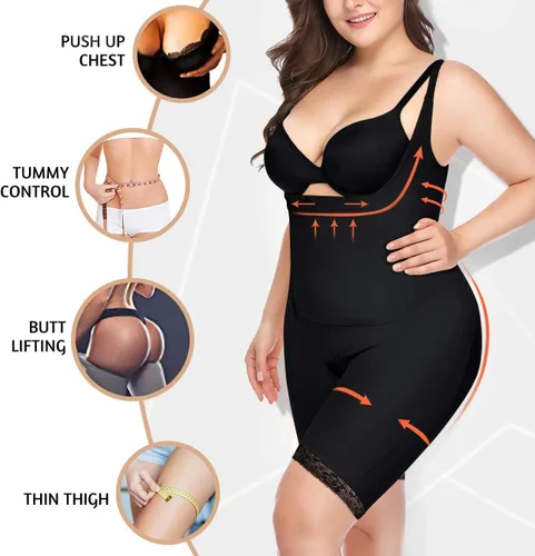 Miniatura 5 de Faja moldeadora de cuerpo completo para mujer, con control de abdomen, sin costuras, adelgazante, levantador de glúteos, talla grande