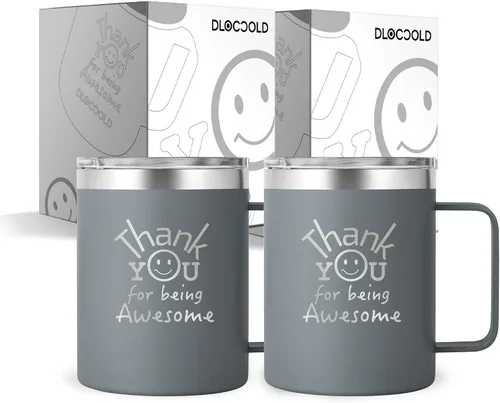 Miniatura 34 de DLOCCOLD Regalos de agradecimiento para mujeres, taza de café con texto en inglés "Thank You for Being Awome", agradecimiento a los empleados