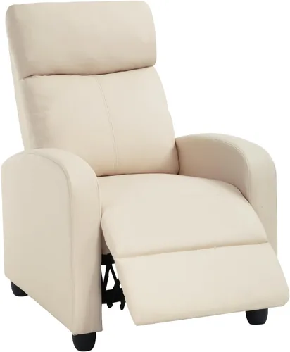 Miniatura 12 de BestMassage - Sillón reclinable sin función de masaje, con soporte lumbar, reclinación de empuje ajustable, reposabrazos anchos, reposapiés y Negro