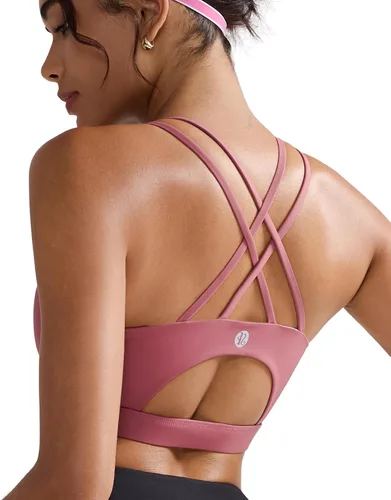Miniatura 126 de Brasieres deportivos para mujer, con relleno, tipo camiseta sin mangas, sexis, con espalda cruzada, de alto impacto, largos, ideales para practicar