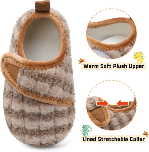 Miniatura 4 de Scurtain Pantuflas Cálidas de Invierno para Casa de Niños Pequeños Pantuflas de Interior para Casa de Bebés Niños Niñas Zapatos Cómodos Ligeros