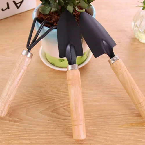 Miniatura 5 de Leadigol Mini pala de jardín deshierbe hogar flor pala maceta planta bonsái herramienta mango de madera jardinería maceta herramienta mango