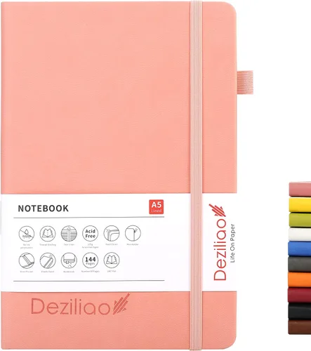 Miniatura 15 de Cuadernos forrados para diario, con lazo para bolígrafo. Cuadernos de tapa dura para trabajo, papel grueso de 100 Gsm con bolsillo