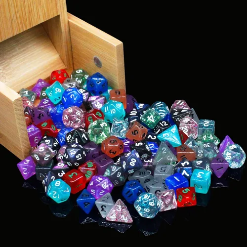 Miniatura 7 de Juego de dados Mini DND de 0.394 in, 15 juegos de dados poliédricos RPG (105 piezas) para MTG, RPG, D&D Dungeons and Dragons Juego de rol