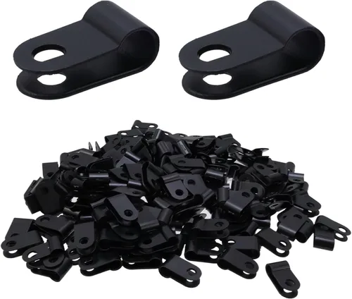 Miniatura 23 de Antrader Clips de cable tipo R, abrazaderas de cable de 0.12 pulgadas con tornillos, acero inoxidable 304, 100