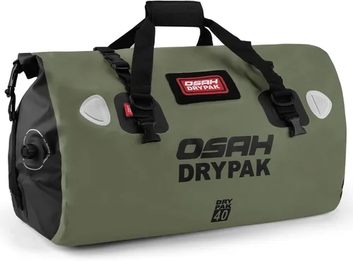 Miniatura 28 de OSAH DRYPAK Bolsa de lona impermeable – Bolsa seca para motocicleta con gran espacio de almacenamiento, bolsas de equipaje impermeables con bolsillo
