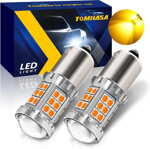 Bombilla LED 1156 Ámbar 1156, focos LED de señal de giro, bombilla LED 1141 Ámbar, bombillas LED 7506 1003 P21W BA15S 1156, lámpara de repuesto para