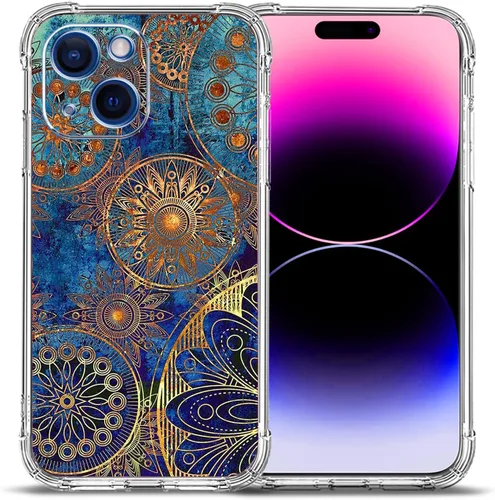 Miniatura 13 de Funda para iPhone 15 Plus, hermosa protección contra caídas de flores rosas, a prueba de golpes, funda protectora de cuerpo completo resistente a
