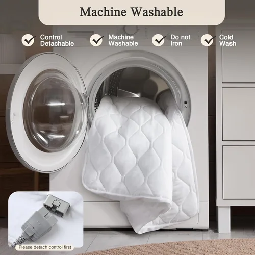 Miniatura 10 de Beautyrest - Funda calefactable para colchón de mezcla de algodón con tecnología de confort seguro - Funda eléctrica acolchada de lujo con bolsillo