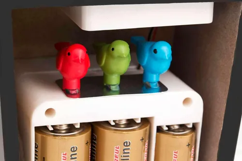 Miniatura 8 de KOOKOO Casa de pájaros blanca, reloj de cuco de diseño moderno con 12 voces naturales de pájaros o llamada de cuco Blanco