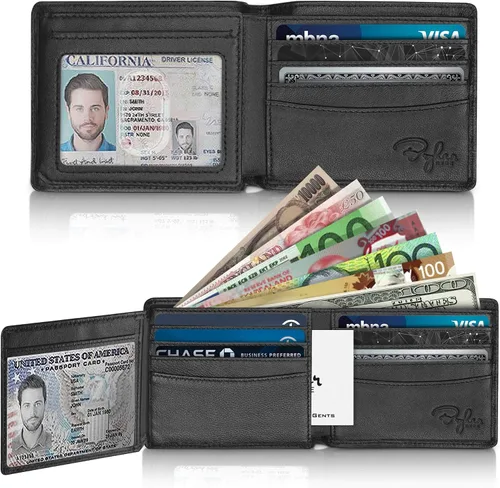 Miniatura 2 de Billetera de dos espacios para identificación, sostenedor de RFID, compartimento para tarjetas de capacidad extra, lo mejor en protección