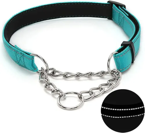Miniatura 16 de Martingale - Collar para perro con cadena de acero inoxidable, collar reflectante de nailon acolchado suave ajustable, cadena resistente sin Púrpura
