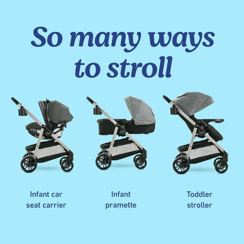 Miniatura 2 de Graco Modes Pramette 3 en 1 Sistema de Viaje, Combo de Silla de Coche y Carriola, Silla de Coche para Bebé Orientada hacia atrás, Moisés Infantil a