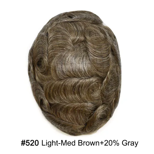 Miniatura 20 de Toupee Hair Piece For Men 100% Real Human Hair System Natural Looking Hairpieces For Men Hair Units Protesis Capilar Para Hombre 8''X10'' #610#6