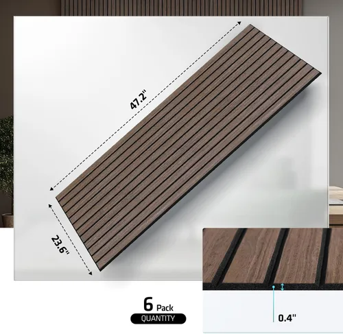 Miniatura 2 de UMIACOUSTICS Paquete de 6 paneles acústicos de pared, 47.2 x 23.6 pulgadas, panel de sonido decorativo para tratamiento de reverberación de eco
