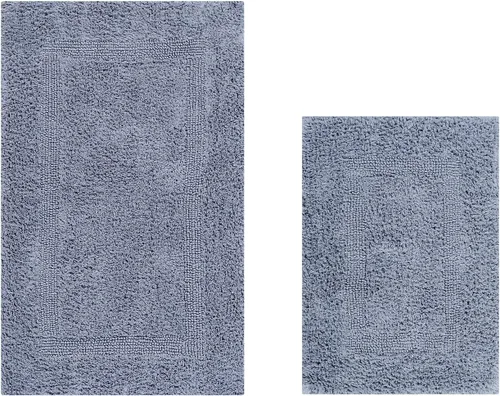 Miniatura 77 de Better Trends Alfombra de Inodoro en Forma de U Cubierta de Asiento de Inodoro de Lujo 100% Algodón Absorbente de Agua, Cubierta de Tapa Reversible