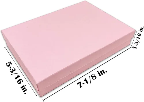 Miniatura 90 de TheDisplayGuys - Paquete de 25 cajas de cartón rellenas de algodón #33 para joyas, color rojo mate (3.5 x 3.5 x 1.0 pulgadas), para envío