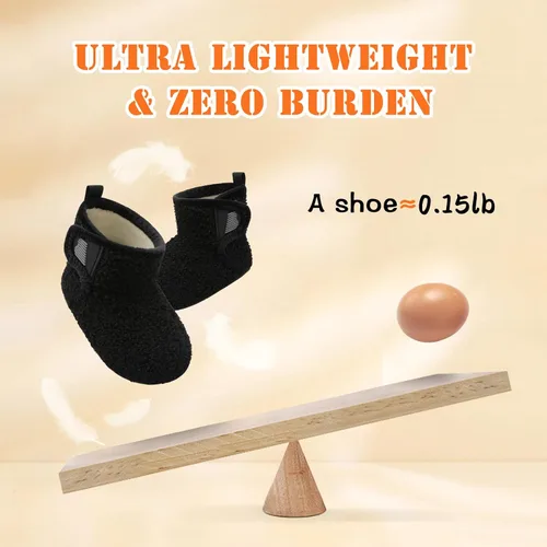 Miniatura 3 de BARERUN Pantuflas para niños y niñas, zapatos de casa para bebés, botines de invierno de felpa acogedora para niños, pantuflas cálidas y ligeras
