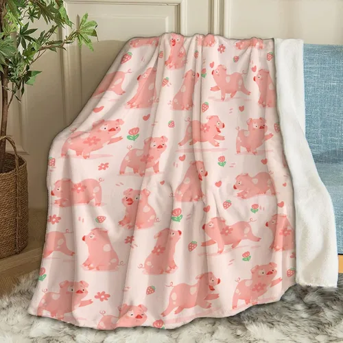 Miniatura 11 de Manta de bebé con diseño de cerdo lindo, acogedora y suave, para niños, niñas, recién nacidos, regalos de cumpleaños de Navidad, 40 x 30 pulgadas