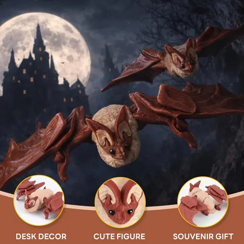 Miniatura 11 de Yipintang Criaturas Impresas en 3D Animales Flexibles - Juego de Animales Fidget de 7 Pulgadas para Decoración de Estantes (Pareja de León Adulto)