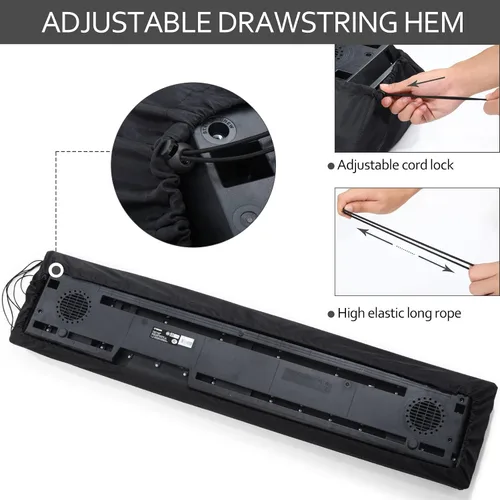 Miniatura 8 de Cubierta antipolvo para teclado de piano de 61 teclas, cubiertas protectoras ajustables a prueba de polvo y suciedad, cubierta completa, cierre