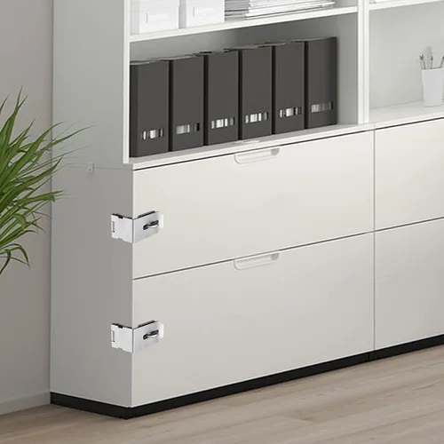 Miniatura 8 de Pestillo con traba 2 piezas, candado de gabinete de archivos de acero inoxidable sólido 304 de 90 grados, candado de cajón de escritorio, candado