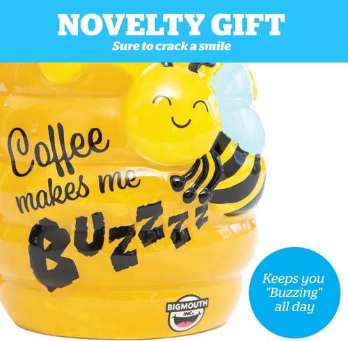 Miniatura 5 de BigMouth Inc Buzz-presso - Taza de café divertida en forma de panal - Lindas tazas para mujeres, hombres y niños - Regalos geniales para adultos