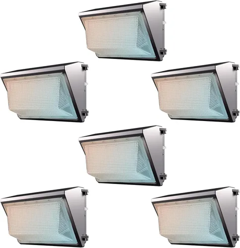 Miniatura 10 de Lightdot Paquete de 4 luces LED de pared 3CCT de 150 W, iluminación exterior de montaje en pared, 100-277 V, 22500 lm del atardecer al amanecer