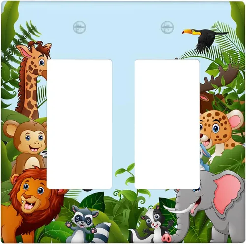 Miniatura 53 de Arctic Animals - Placa de interruptor de luz de 1 banda, lindo sello de dibujos animados, pingüino, oso polar, placa de pared individual basculante