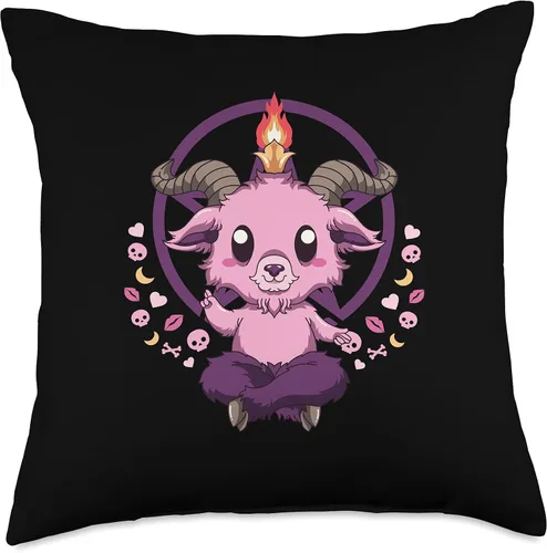 Miniatura 5 de Pastel Goth Baby Baphomet Gift Baby Baphomet - Cojín estético para cojín gótico, 16.0 x 16.0 in, multicolor