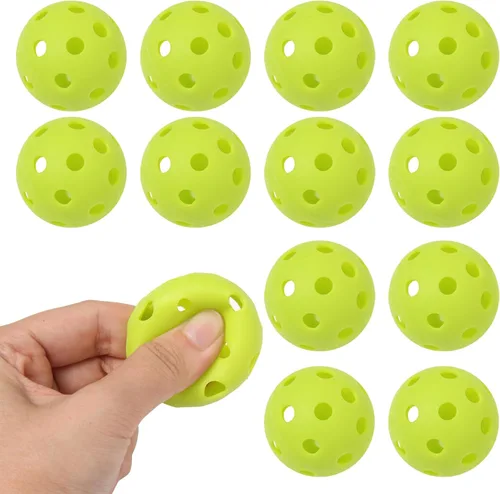 12 mini bolas de pepinillo (diámetro de 1.654 in) suave Eva anti-grietas huecas silenciosas bolas de entrenamiento ideales para ejercicios de