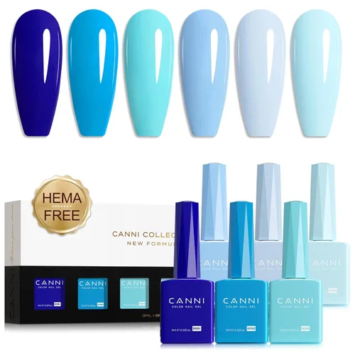 Miniatura 19 de CANNI Kit de esmalte de uñas de gel, 6 colores, rosa nude, 0.3 fl oz, tonos de piel, uñas francesas, marrón neutro, kit de uñas de gel para remojar