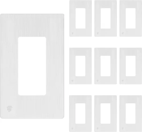 Miniatura 11 de ENERLITES Placas Decorativas de Pared sin Tornillos Cubiertas de Tomacorrientes Seguras para Niños, Tamaño 2-Gang 4.68" H x 4.73" L, Policarbonato